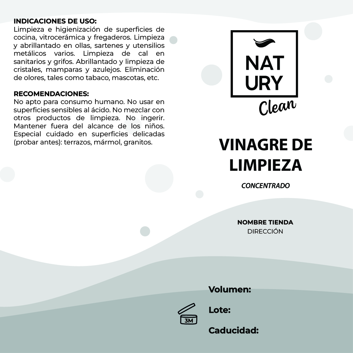 Etiqueta Vinagre de Limpieza